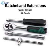 Jeu de douilles à cliquet réversibles CR-V 53 pièces, 1/4, 3/8, 1/2 pouce, outils à main pour atelier de réparation automobile – Vente chaude