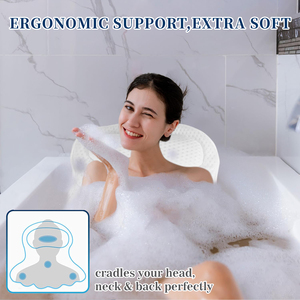 4D Mesh Fabric Bathtub Pillow with Anti-Slip Suction Cups, Neck & Head <b>Support</b> for Bathing, <b>Bath</b> Accessories Gifts - Product Image 4