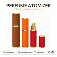 Flacon de parfum personnalisé 10 ml, vaporisateur cylindrique en cuir, atomiseur en verre pour huile de parfum