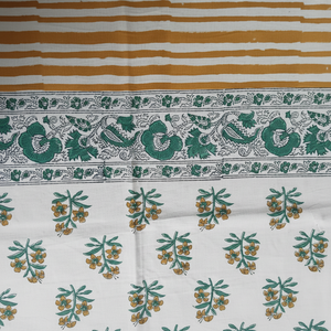 Mantel Rústico Boho de Lujo con Estampado Floral de Algodón, Color Personalizado, Lavable, Hecho a Mano en India - Product Image 1