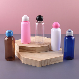 Stampa personalizzata 100ml 200ml 300ml 500ml colorato trasparente plastica Shampoo lozione per spremere bottiglia con tappo rotondo a fungo - Product Image 4