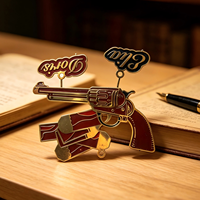 Penanda Buku Logam Bentuk Pistol Kustom, Hadiah Promosi, Tahan Air, Berlapis