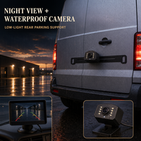 Moniteur sans fil 4,3 pouces 1080P HD à écran partagé, système de vision nocturne pour plaque d'immatriculation, kit de stationnement, caméra de recul pour voiture