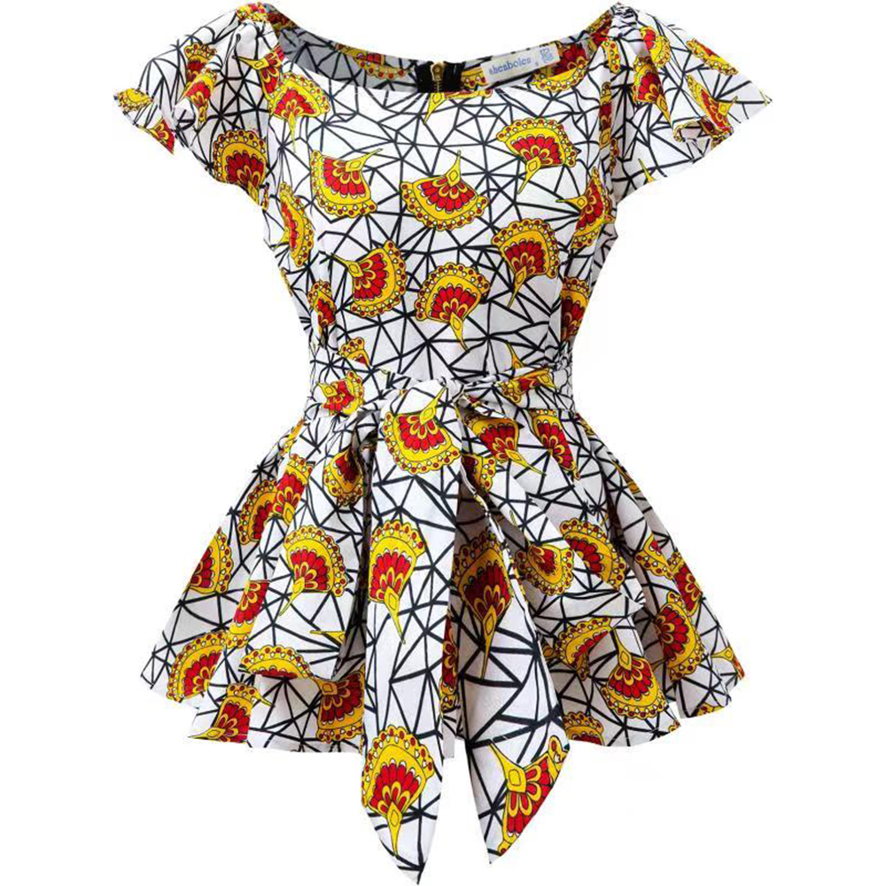 Ankara Skirt with White Shirt Elegant African Outfit