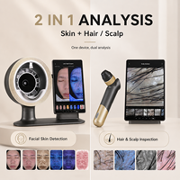 Machine d'analyse de la peau par IA 2-en-1, analyseur de cheveux et de cuir chevelu, scanner facial 20MP, écran HD 15,6 pouces pour salon de beauté