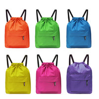 Bolsa de Gimnasio Impermeable Unisex de Nailon Plegable con Malla, Bolsa de Playa con Cordón y Bolsillo de Red, Bolsa de Natación con Logotipo Personalizado 20-38L