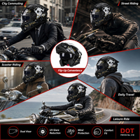 Casque intégral modulable à double visière certifié DOT, en ABS, pour la course à moto, pour motos électriques, route et tout-terrain