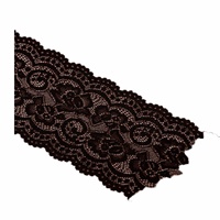 Kain renda elastis katun 100% dengan manik-manik untuk pakaian, rok hitam, aksesoris pakaian untuk memperpendek/memperpanjang ujung rok, sepatu.