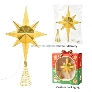 Star Lighted Christmas Tree <b>Topper</b> 8-Point Star Xmas Treetop with Warm White Led Lights Holiday Christmas Tree Decor - Product Image 4