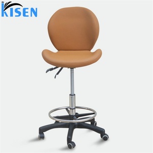 Tabouret de salon réglable en PU marron antidérapant avec repose-pieds pour pédicure, idéal pour la douche, vente chaude de l'usine Kisen - Product Image 3