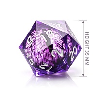 Dés à jouer géants en résine de 35 mm avec logo personnalisé, dés polyédriques D20 à bords tranchants avec œil rotatif pour jeux de rôle sur table