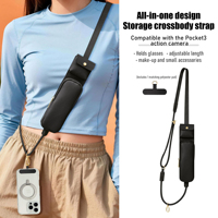 Sangle Clip and Go pour téléphone avec portefeuille, bandoulière réglable, longueur 360° °   Onglets métalliques rotatifs pour tous les smartphones