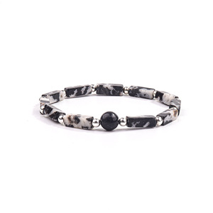 Quarzo Ametista Naturale Trendy con Perle Quadrate Blu Lapislazzuli, Occhio di Tigre Sabbia e Occhio di Pollo Dorato per Braccialetti - Product Image 4