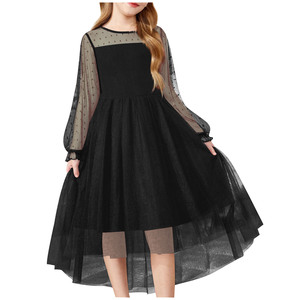 Robe de Soirée Formelle pour Enfants Noël 2026 Nouvelle Robe de Princesse en Dentelle à Manches Longues et Tulle pour Filles Tenue de Fête des Fêtes - Product Image 5