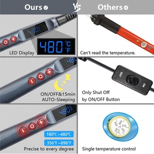 Soldador Eléctrico de Alta Potencia 200W con Pantalla Digital LCD, Función de Apagado Automático, Kit de Mano Conveniente para Soldar - Product Image 5