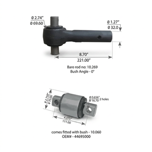 Extrémité de biellette de torsion robuste, composant de précision, pièces de carrosserie de camion durables - Product Image 1