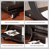 Business Office School Home White Black TV Stand Cart con ruedas para pantalla de TV de 50-100 pulgadas hasta 220 LBS
