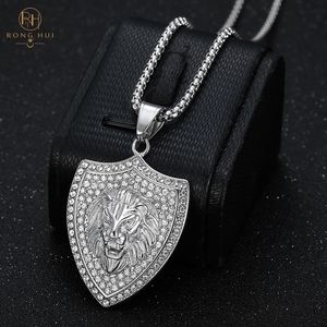 Collar con Colgante <span class=keywords><strong>de</strong></span> Cabeza <span class=keywords><strong>de</strong></span> León RH HIPHOP, Chapado en Oro <span class=keywords><strong>de</strong></span> 18K, Acero Inoxidable, Joyería Moderna, Regalo Unisex para Niños - Product Image 4