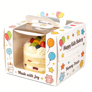 Caja para Cupcakes Personalizada para Fiestas de Cumpleaños Infantiles con Ventana de PET, Cajas de Regalo al por Mayor para Pasteles y Dulces para Niños - Product Image 2