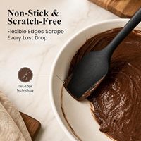 Ensemble d'ustensiles de cuisine en silicone 6 pièces de qualité alimentaire : spatule, cuillère, racloir, pinceau à huile, fouet à œufs pour racler, gâteaux, pâtisserie et cuisson
