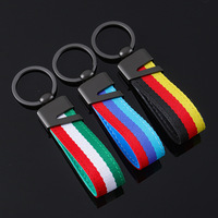 Porte-clés de voiture en alliage de zinc métallique, sangle en nylon tressé 3 couleurs, accessoire de suspension adapté pour BMW Toyota Honda VW Benz