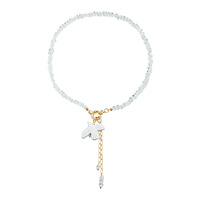 Collier en gros avec pampilles perlées motif oiseau pour femme, style naturel et frais, bijoux et boucles d'oreilles en cristal tendance