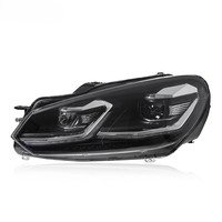 Phares de voiture LED robustes 6000K pour VW Golf 6 2009-2012, 12V, boîtier ABS durable, installation facile plug-and-play