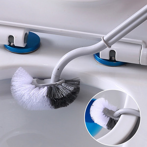 S Shaped Toilet <b>Brush</b> Plastic Long Handle Nylon Bristles For Bathroom Cleaning - Product Image 2