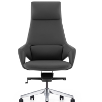 Chaise de bureau de direction moderne de luxe léger à dossier haut en cuir véritable souple, hauteur réglable, imperméable, placage noyer ambré