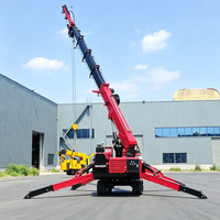 Grue araignée compacte hydraulique de 5 tonnes et 17 m pour la manutention du verre, à moteur diesel électrique