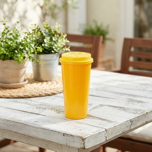 <b>Reusable</b> PP Plastic <b>Cup</b> with Lid Leakproof Colorful Cold Drink Tumbler Coffee Shop Restaurant Supplies Bulk - Product Image 1