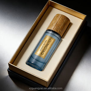 Flacon de parfum rond en verre de petite capacité 18 ml, best-seller, couleurs et logos personnalisés, avec bouchon en bois et boîte d'emballage - Product Image 6