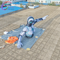 Figurine de robot guerrier AI gonflable géante personnalisée pour la promotion d'événements sur le thème cyberpunk