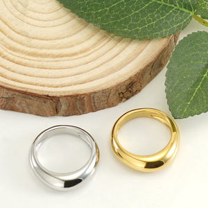 Zogxin Stainless Steel Fashion <b>Ring</b> Gold <b>Silver</b> Unisex Daily Wear Geometric Shape <b>Plain</b> Jewelry ZR839G - Product Image 3