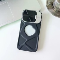 Coque de téléphone créative personnalisée en TPU souple, magnétique, antichoc, avec support d'objectif pour iPhone 12 13 14 15 16 17 Pro Max Plus