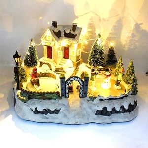 Decorazioni luminose per cottage da giardino <span class=keywords><strong>di</strong></span> <span class=keywords><strong>natale</strong></span> regali <span class=keywords><strong>di</strong></span> <span class=keywords><strong>natale</strong></span> artigianato in resina ornamenti <span class=keywords><strong>casa</strong></span> musicale elettrica - Product Image 1
