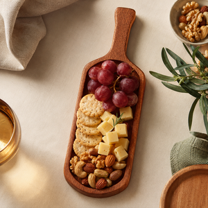 Bandeja de Madera de Acacia Premium con Asa, Plato Largo y Estrecho para Servir Postres, Pan, <span class=keywords><strong>Queso</strong></span> y Aperitivos - Product Image 6
