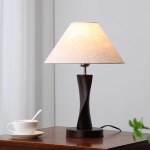 Lámpara de mesa de estilo vintage, madera maciza, LED E27, cuida la vista, para dormitorio, sala de estar, estudio - Product Image 3