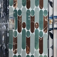 Panneau de carrelage décoratif en pierre frittée H, motif marbre, 1200x2700x9mm, design artistique pour mur d'entrée d'appartement de luxe