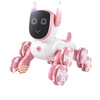 Perro Robot de Ocho Ruedas, Educativo, de Plástico, Inteligente, con Sonido y Luz Activados por Voz