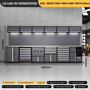 Armadio Portautensili da <span class=keywords><strong>Officina</strong></span> in Acciaio Resistente Personalizzabile OEM/ODM/OBM, Ripiani Regolabili, Capacità di Carico 200kg, Antiruggine con Rivestimento in Polvere - Product Image 4