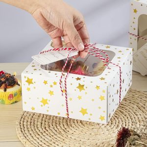 Vàng lá Cookie hộp với cửa sổ mini Bánh sô cô la bao phủ dâu tây món tráng miệng bánh quà gói hộp - Product Image 2