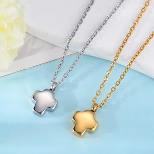 Mini Colgante de Acero Inoxidable Chapado en Oro de 18K con Cruz, Estrella y Corazón, Urna para Cenizas, Collar Conmemorativo - Product Image 3