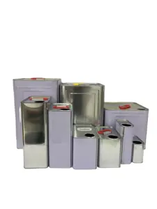 थोक 20L-0.5L आयताकार धातु टिन बैरल विभिन्न विशिष्टताएं खाद्य और रासायनिक भंडारण पैकेजिंग