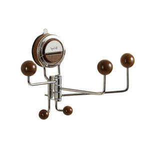 Bydall Crochet mural à ventouse style vintage, rotatif, en métal, pour porte de salle de bain, sans perçage, robuste, pour manteaux - Product Image 1