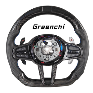Volante de Fibra de Carbono para Modelos BMW CS |   Diseño deportivo de cuero semiperforado - Product Image 1