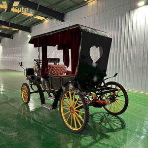 Chariot de tourisme électrique noir à double auvent, deux rangées de sièges en cuir marron, style rétro royal, en promotion - Product Image 4