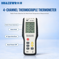 HT9815 Termometer Multi Saluran Tipe K Termokopel Pengukur Suhu Kontak Termometer Digital untuk Penggunaan Laboratorium Industri