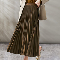 Jupe Maxi plissée taille haute élastique pour femmes Jupe élégante bohème pour femmes Jupe demi plissée en mousseline vintage pour femmes