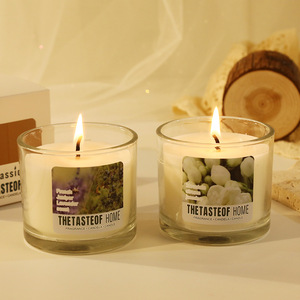 Haut de gamme <span class=keywords><strong>en</strong></span> bois verre tasse aromathérapie bougie personnalisé maison parfum cire de soja partenaire de mariage cadeau flirter ornement - Product Image 1